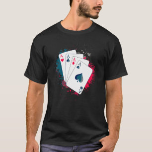 Fyra Ess-pokerkort Casino Texas Holdem Tournamen T Shirt