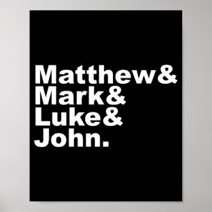 Fyra evangelier Matteus Markus Lukas Johannes Bibe Poster