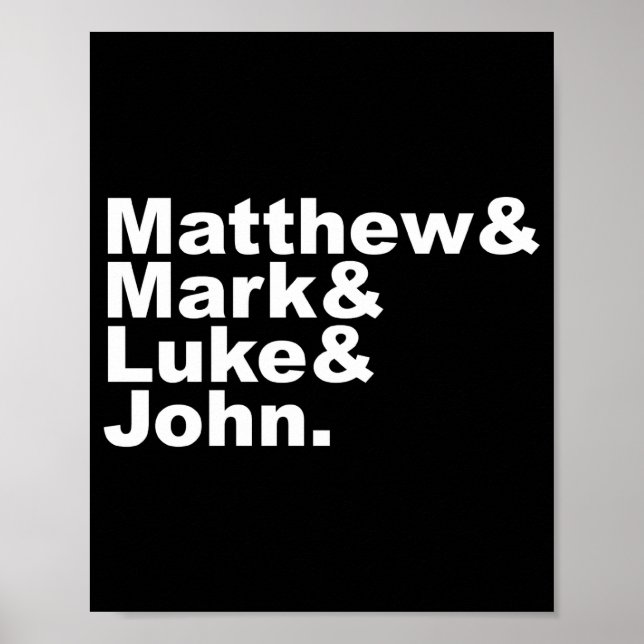 Fyra evangelier Matteus Markus Lukas Johannes Bibe Poster (Framsidan)