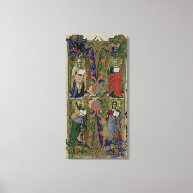 Fyra evangelister, 1400-talet (vellum) canvastryck (Framsida)