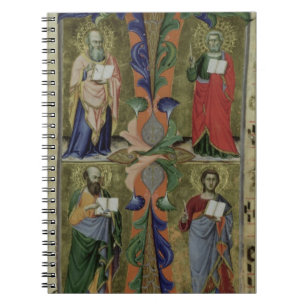 Fyra Evangelists, 14th århundrade (vellängpapper Anteckningsbok Med Spiral