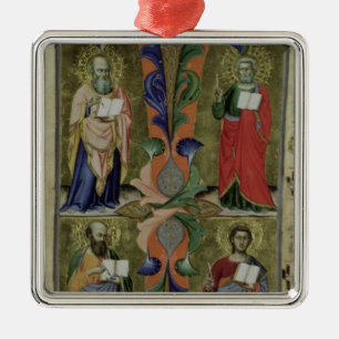 Fyra Evangelists, 14th århundrade (vellängpapper) Julgransprydnad Metall