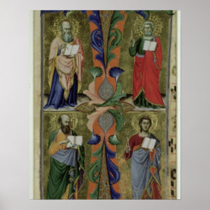 Fyra Evangelists, 14th århundrade (vellängpapper) Poster