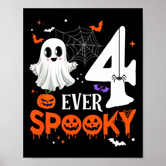 Fyra evigt spöklika födelsedagsdekorationer Hallow Poster (Framsidan)