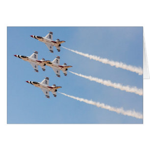 Fyra F-16 Thunderbirds flyger i tät formation Hälsningskort