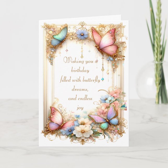 Fyra fantasy Butterflies-kort Kort (Framsida)