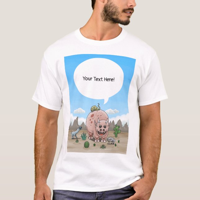 Fyra Fantasy Dinosaurs T Shirt (Framsida)