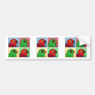 Fyra färg Eclectus Bildekal