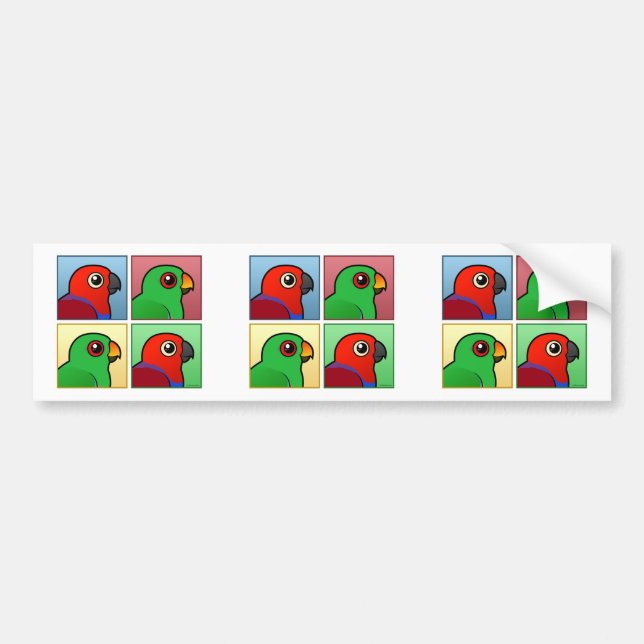 Fyra färg Eclectus Bildekal (Framsidan)