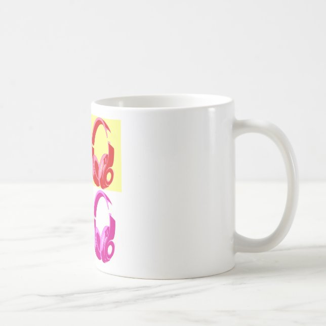 Fyra Färg-hörlursstolpar, Mobila Kaffemugg (Höger)