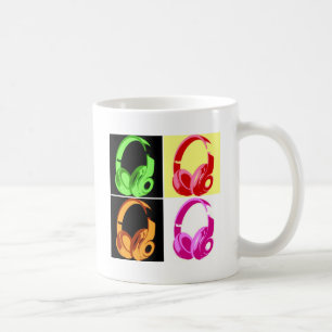 Fyra Färg-hörlursstolpar, Mobila Kaffemugg