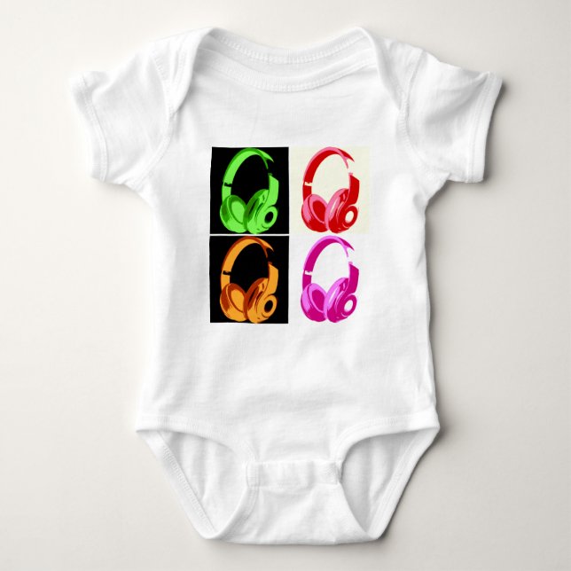 Fyra Färg-hörlursstolpar, Mobila T Shirt (Framsida)