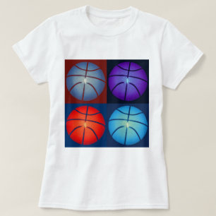Fyra Färg-pop Art Basketboll Tee
