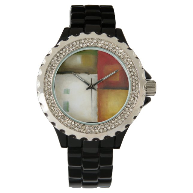 Fyra färgade rektanglar efter Chariklia Zarris Armbandsur (Framsida)