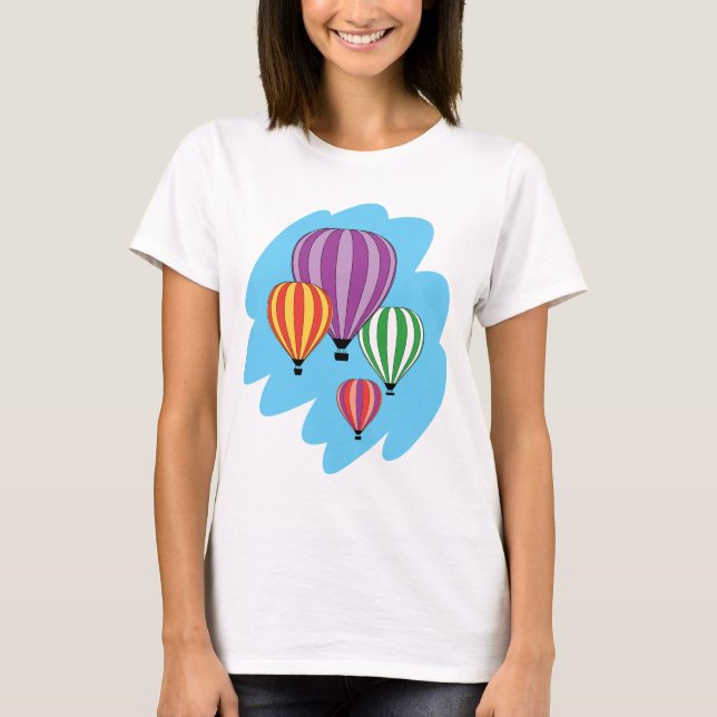 Fyra färgrika luftballonger t shirt (Framsida)