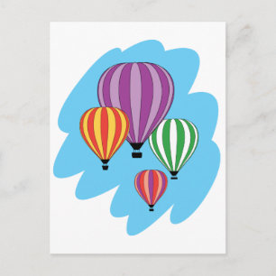 Fyra färgstarka Luftballonger Vykort