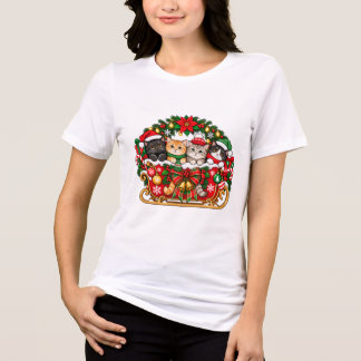 Fyra Festliga Kattungar Julkatten T Shirt