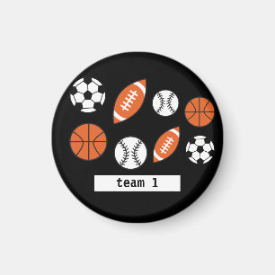 Fyra fina sportar Bollar Magnet