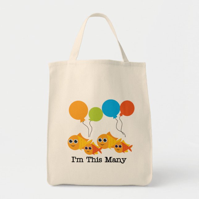 Fyra fiskar jag är så många Tshirts och gåvor Tygkasse (Framsidan)