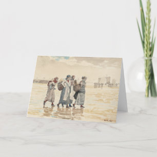 Fyra fiskefruar vid stranden Winslow Homer Kort
