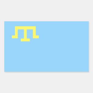 FYRA Flagga av Krim Tatars Rektangulärt Klistermärke