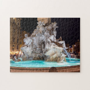 Fyra floder Fontän vid Piazza Navona - Rom,Italien Pussel