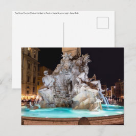 Fyra floders fontän på Piazza Navona i Rom Vykort