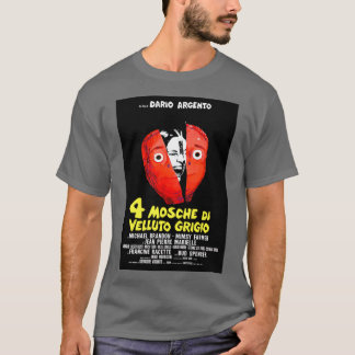 Fyra flugor på Grått Velvet 1972 Dario Argento T Shirt