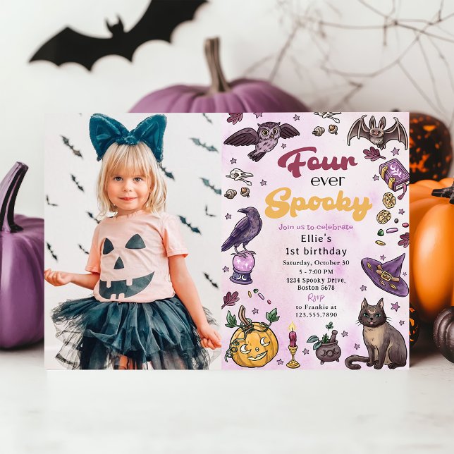 Fyra förebilder någonsin för Cute Halloween 4e föd Inbjudningar (Skapare uppladdad)