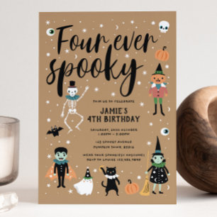 Fyra förevändningar Halloween-inbjudan Inbjudningar