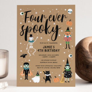 Fyra förevändningar Halloween-inbjudan Inbjudningar