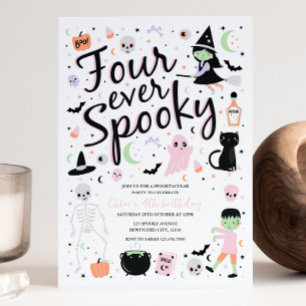Fyra förevändningar på födelsedagsinbjudan Hallowe Inbjudningar