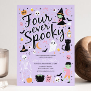 Fyra förevändningar på födelsedagsinbjudan Hallowe Inbjudningar