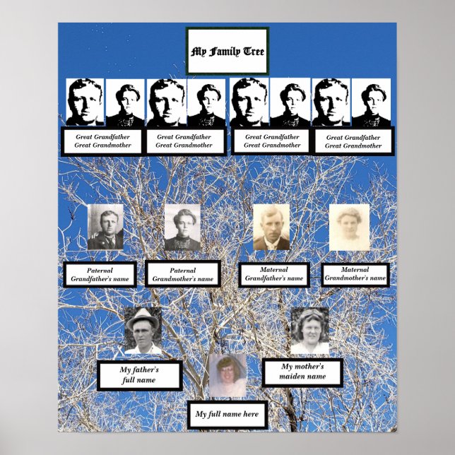 Fyra fotnoter för Träd-familjen Träd i Generation Poster (Framsidan)