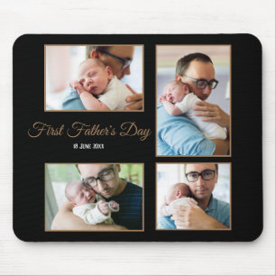 Fyra foto Collage First Fars dag Script Black Musmatta