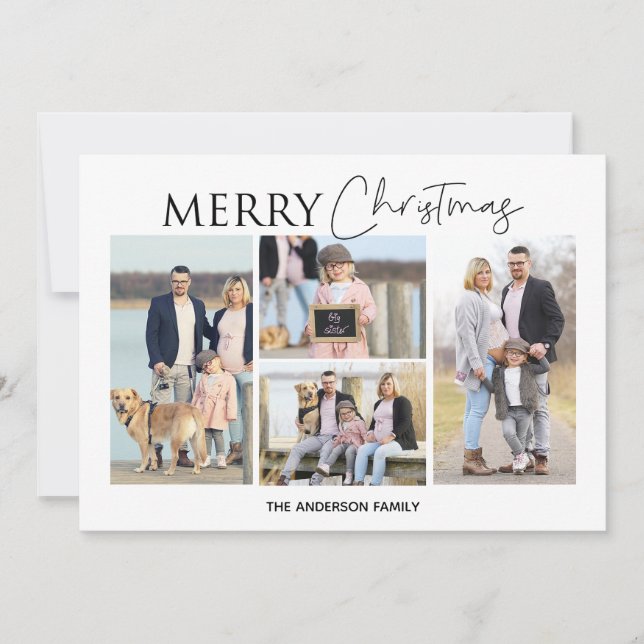 Fyra foto-God jul-fotokort Inbjudningar (Framsida)