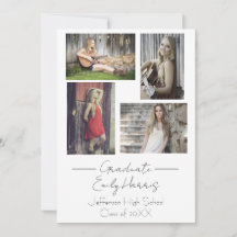 Fyra Foto, Klass Av Examen Fest Kort