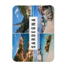 Fyra foto Sardiniens stränder kollage souvenir