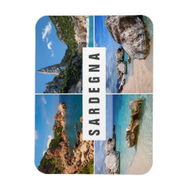 Fyra foto Sardiniens stränder kollage souvenir Magnet