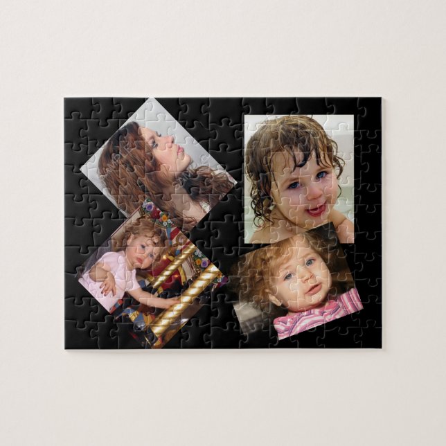 Fyra fotokollationsmall pussel (Horisontell)