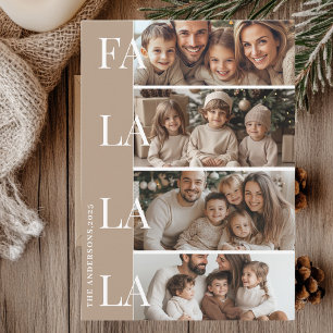Fyra foton Beige Fa La La La jul Inbjudningar