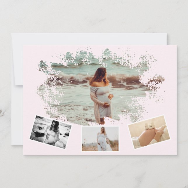 Fyra foton Samlar enkelt Mor för att bli Gravid Meddelande (Framsida)