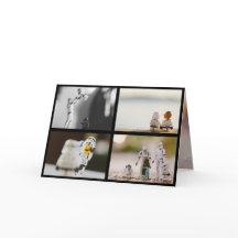 Fyra foton svart julfamilj i gräns