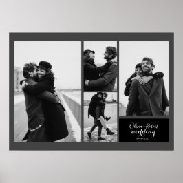 Fyra foton, svart och vit typografi, Bröllop Poster