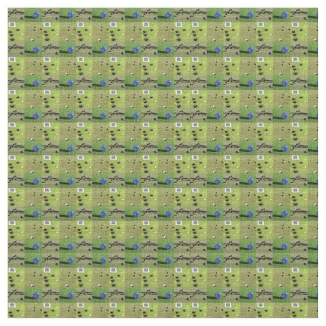 Fyra fotopatsamlingar i Bild Gräsmatta Bowls, Tyg (Närbild)