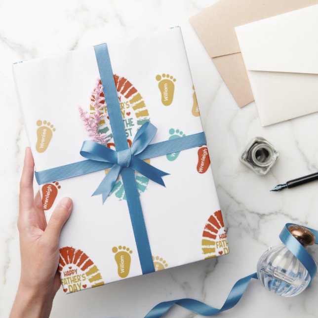 Fyra fotspår Fars dag presentpapper (Gifting)