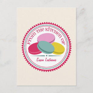 Fyra Franskar - Macarons - vykort för recept