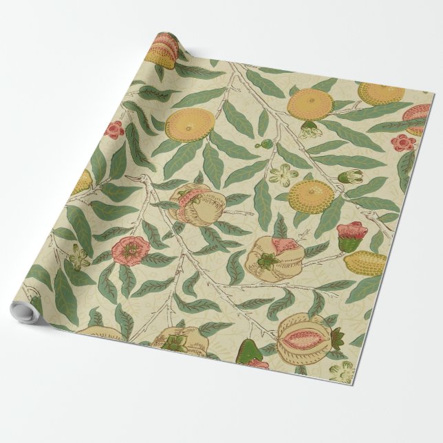 Fyra frukter, William Morris Presentpapper (Utrullad)