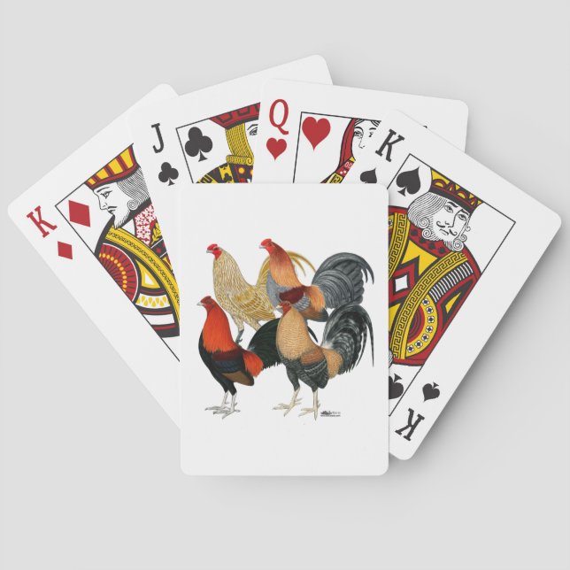 Fyra Gamecocks Casinokort (Baksidan)
