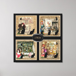 Fyra gånger Anton Pieck Canvastryck